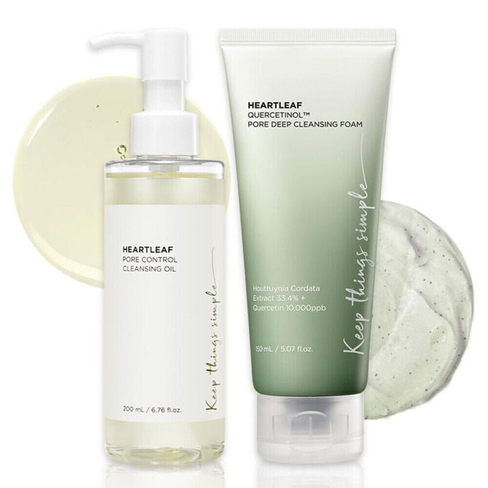 Anua Heartleaf Pore Control Cleansing Oil 200mL Heartleaf pore deep cleansing foam 150ml Double cleansing Duo Set