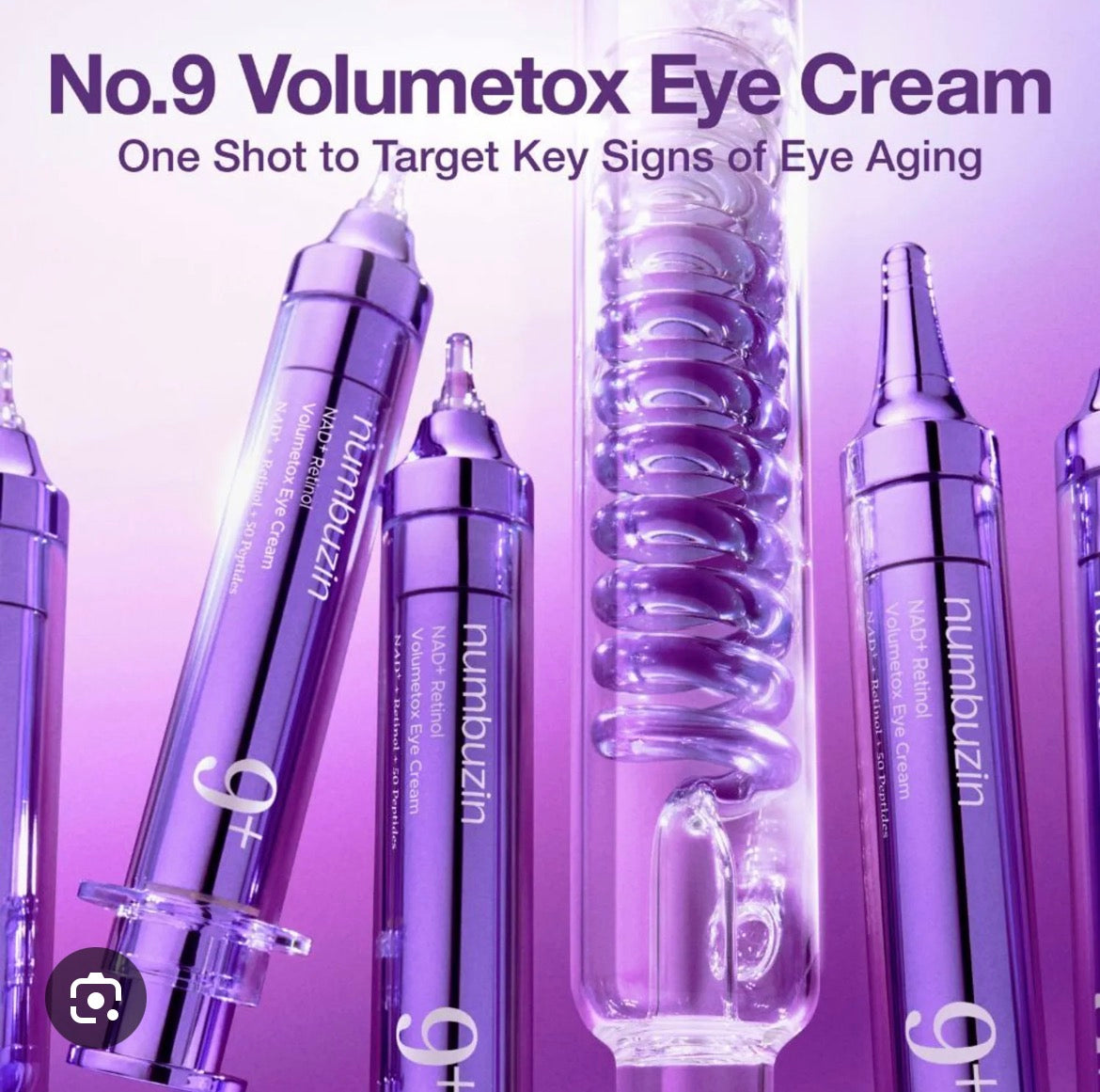 Numbuzin No.9+ VOLUMETOX EYE CREAM NAD+ + Retinol + 50 PEPTIDES 10ml