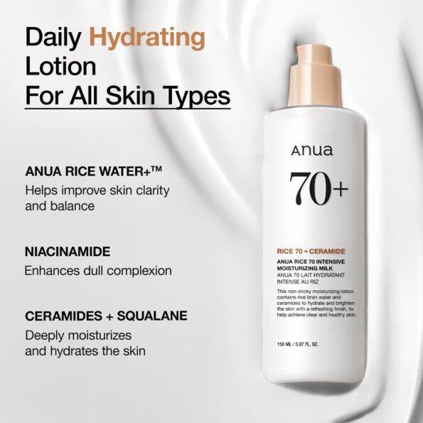 Anua RICE 70+ CERAMIDE intense moisturizing MILK 150ml