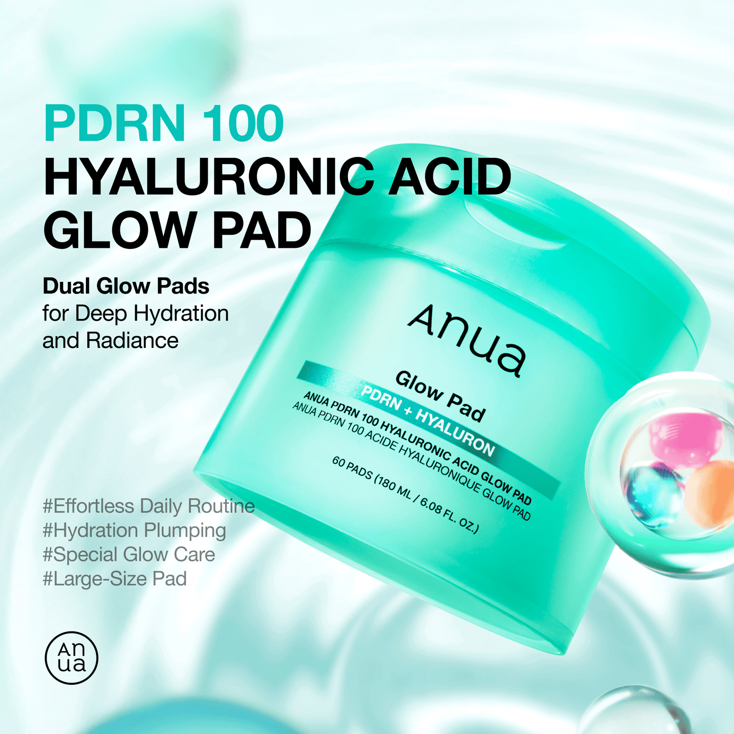 Anua GLOW PAD PDRN+HYALURON 60 pads 180 ml