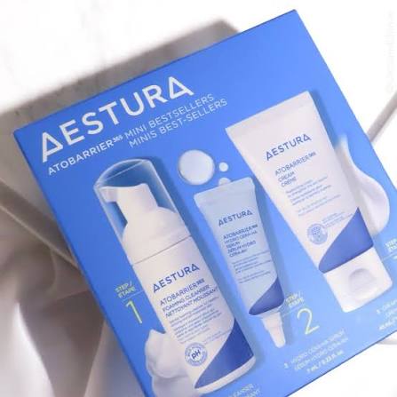 AESTURA Atobarrier365  MINI BEST SELLERS (Cream 45mL MOISTURIZING& STENGHTHENING SKIN ATOBARRIER + SERUM HYDRO CERA-HA 7ml+ FOAMING CLEANSER PH 50ml)
