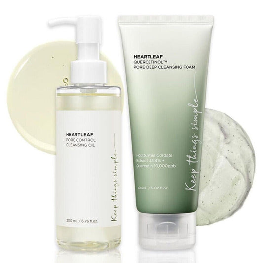 Anua Heartleaf Pore Control Cleansing Oil 200mL Heartleaf pore deep cleansing foam 150ml Double cleansing Duo Set