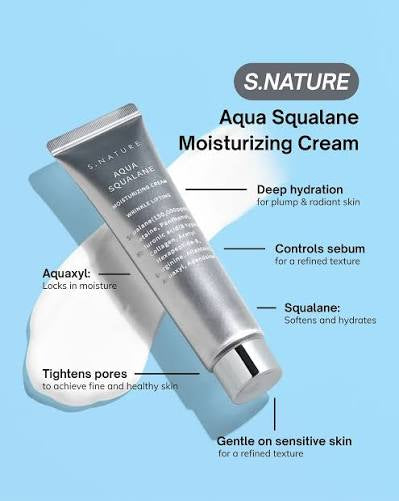 S.NATURE Aqua SQUALANE  MOISTURIZING CREAM WRINKLE LIFTING 60mL Special Set (Special Gift: 30mL)