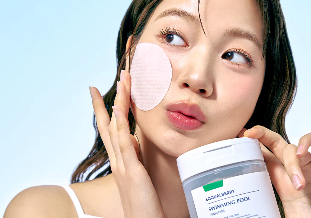 EQQUALBERRY Swimming pool toner pads moisture pore-fecting 220ml 70 pads