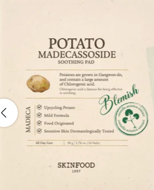 SKINFOOD Potato Madecassoside Soothing Pad 45g