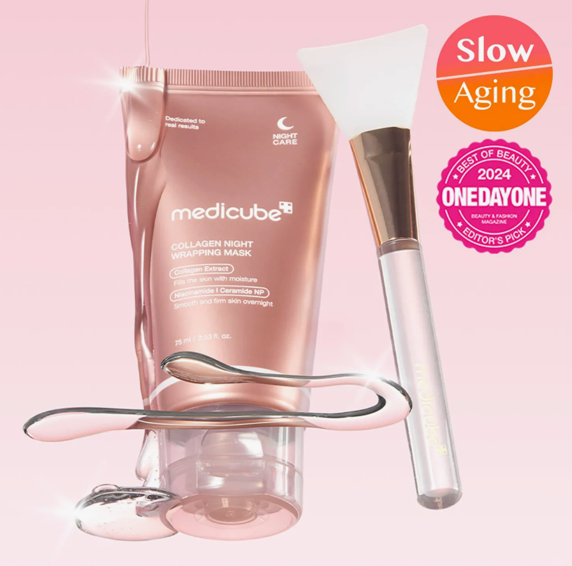 medicube Collagen Night Wrapping Mask 75ml Set (+Jelly Brush)