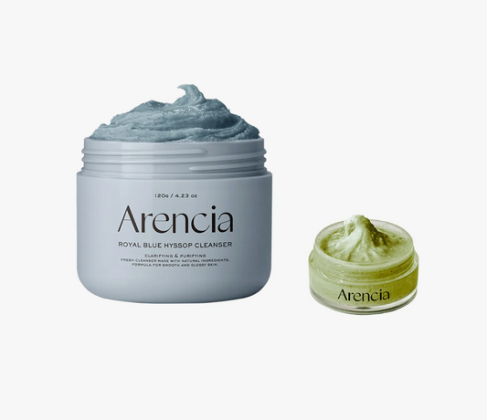 Arencia Blue Hyssop Rice Mochi Cleanser 120g Set (+Green Cleanser 15g)