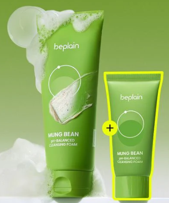 BEPLAIN MUNG BEAN pH-BALANCED CLEANSING FOAM 160ml (+40ml)